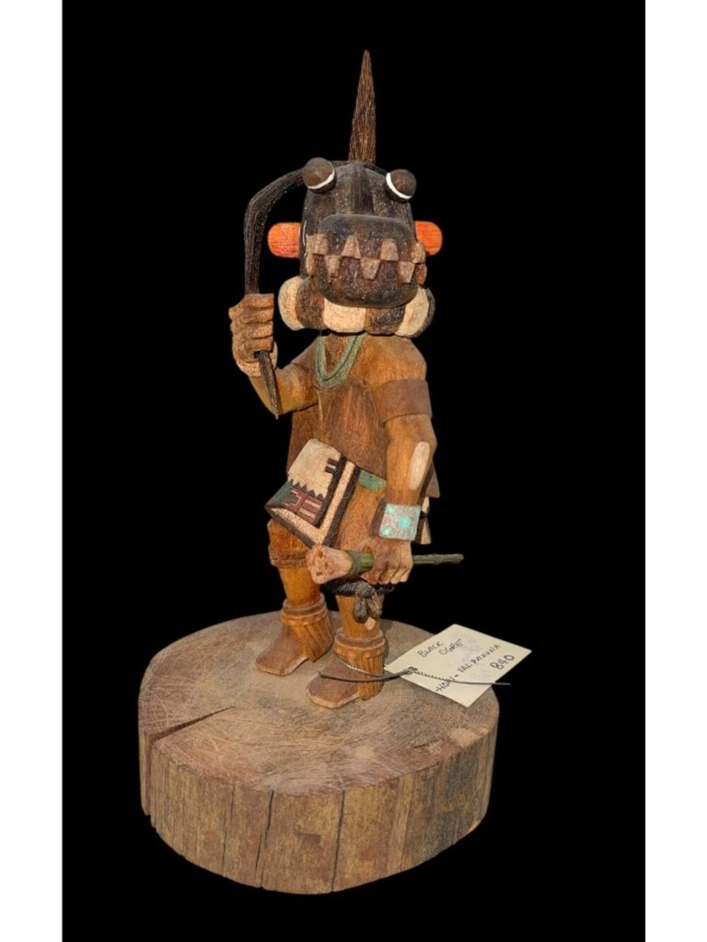 Black Ogre Kachina Val Pahoma Signed Hopi 10 In Hand-Carved Figurine Authentic N